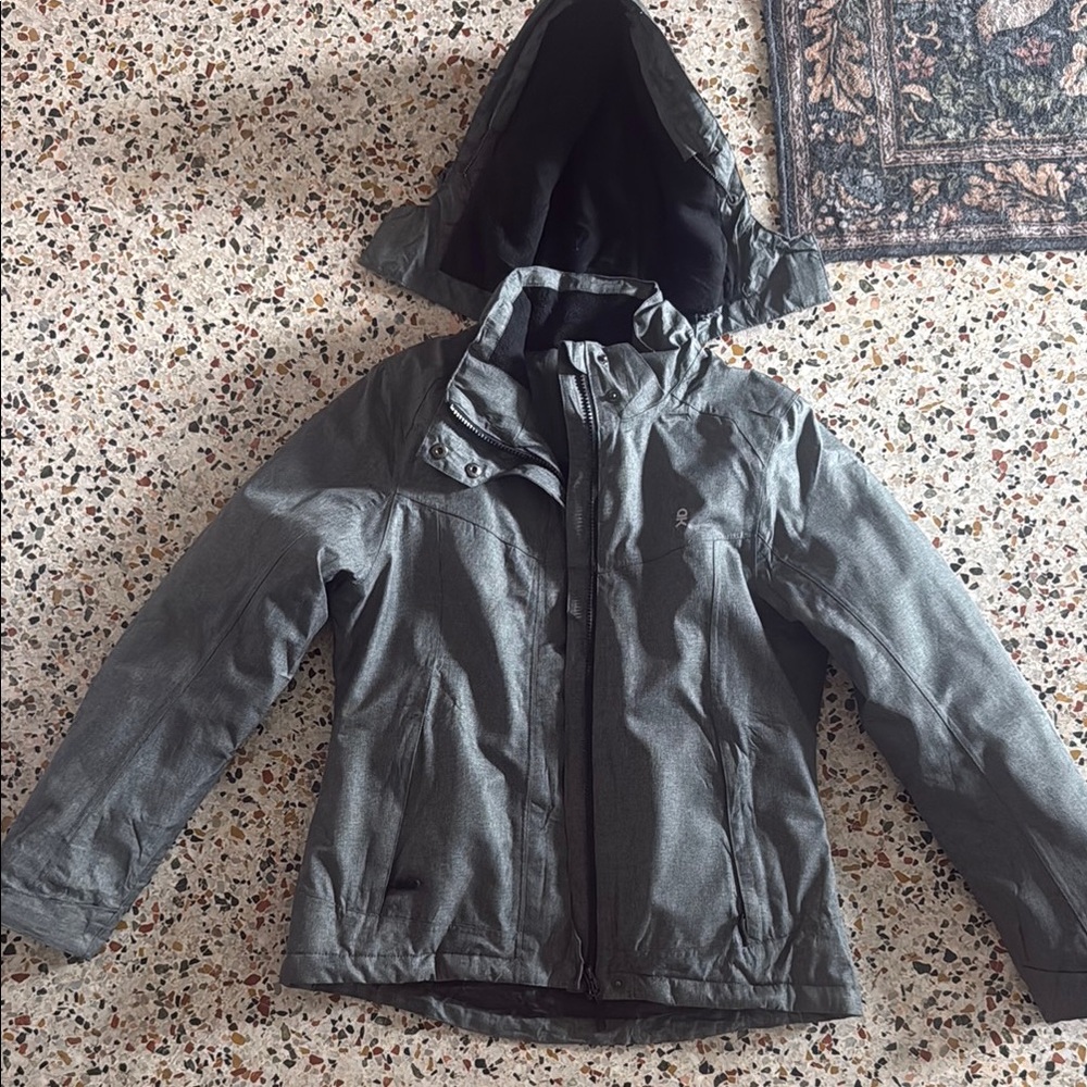 Women's Hooded Insulated Ski Jacket - Gray